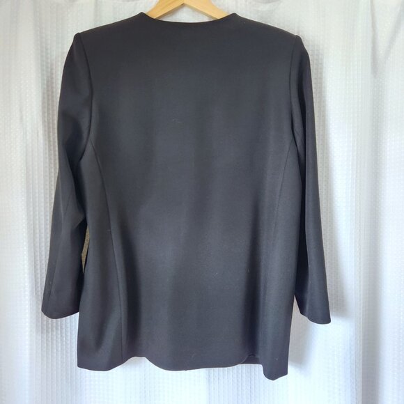 Dallairds Vintage Blazer Womens 14 Long Length 4 Button Black Front Pockets - Picture 2 of 9